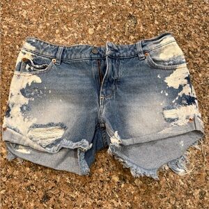 SER.O.YA Blue Distressed Jean Shorts
